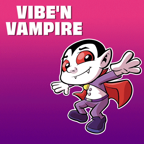Vampire Cartoon Saying Vibe 'n Vampire