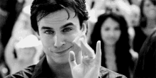 Vampire Diaries Ian Somerhalder Flirt Wave GIF