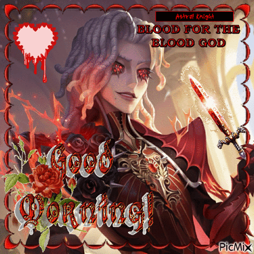 Vampire Holding Sword Good Morning Card