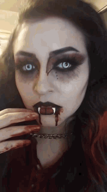 Vampire Make Up Look GIF