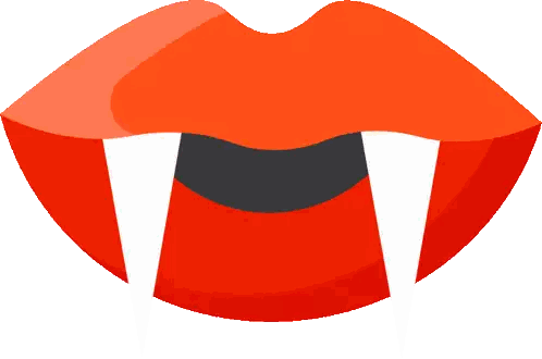 Vampire Mouth with White Teeth