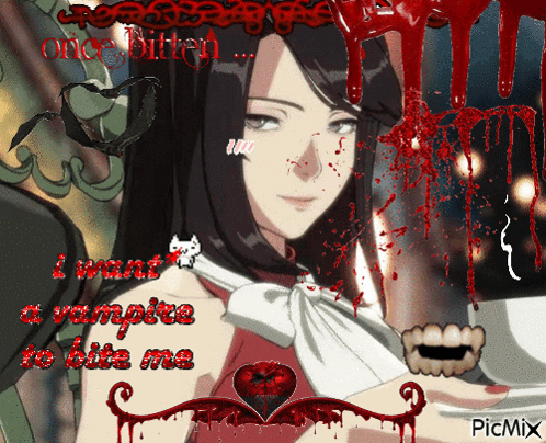 Vampire Saying I Want a Vampire to Bite Me