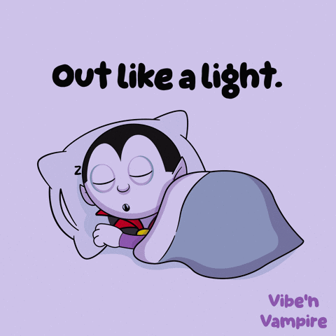 Vampire Sleeping Out Like A Light GIF
