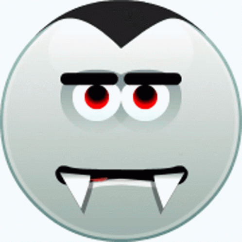 Vampire Smiley Face With Red Eyes GIF