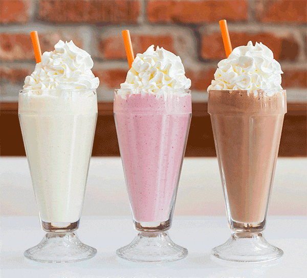 Vanilla Strawberry Chocolate Milkshake Flavor GIF