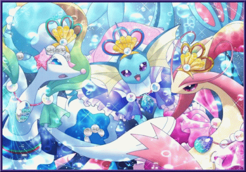 Vaporeon With Milotic Pokemon GIF