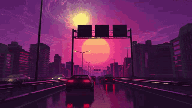 Vaporwave 80s City GIF