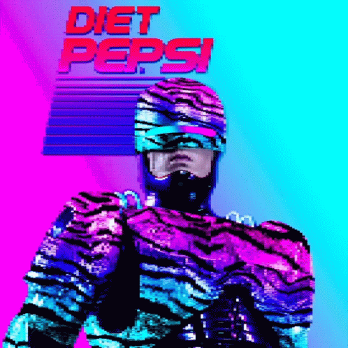 Vaporwave Diet Pepsi Robocop GIF
