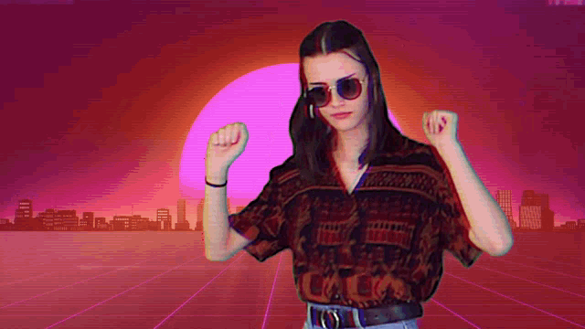 Vaporwave Model Dancing GIF