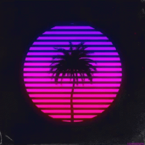 Vaporwave Moon Stripes GIF