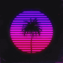 Vaporwave Palm Tree Retro Style GIF