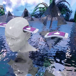 Vaporwave Seapunk Brain Feed GIF