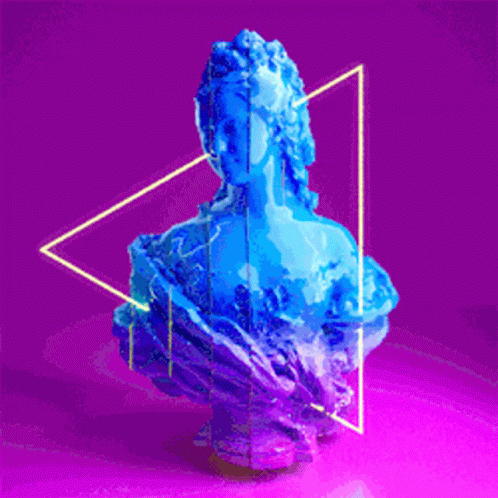 Vaporwave Split Sculpture GIF