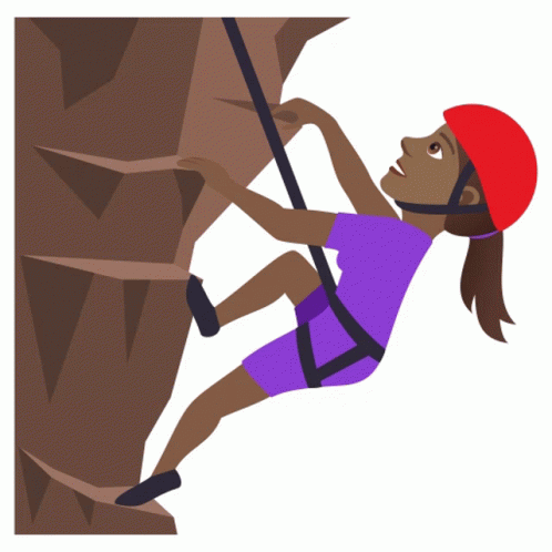 Vector Art Woman Mountain Climbers In Puprle GIF