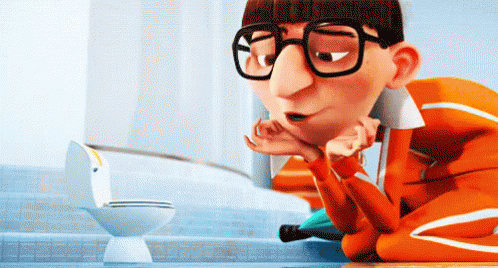 Vector Perkins Despicable Me Admiring Small Toilet Bowl GIF