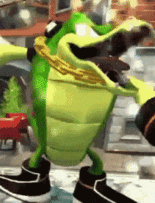 Vector The Crocodile DJ Surprised Reaction GIF