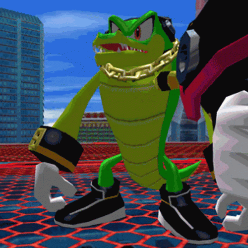 Vector The Crocodile Fell Over In 3D Art GIF