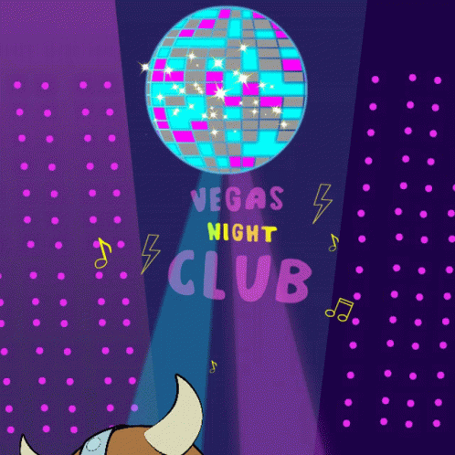 Vegas Night Club Advertisement With Disco Ball