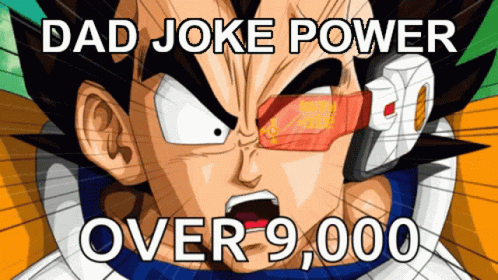 Vegeta Dad Joke Power Over 9000 GIF