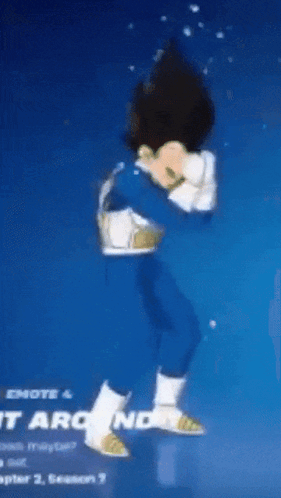 Vegeta Is Dancing In A Video Game With A Blue Background GIF