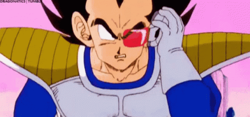 Vegeta Over 9000 Removes Scouter And Crushes It GIF