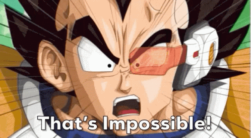 Vegeta Shock That's Impossible Over 9000 GIF