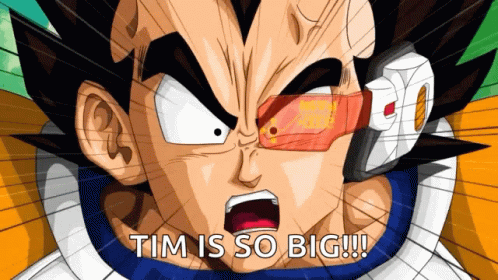 Vegeta Shocks Over 9000 Tim So Big GIF