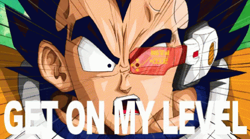 Vegeta Shouting Get On My Level Over 9000 GIF
