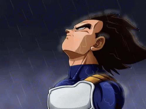 Vegeta Stays In The Rain Emotional Damage Meme GIF