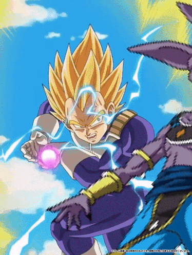 Vegeta Ultra Ego Firing Energy To Beerus GIF