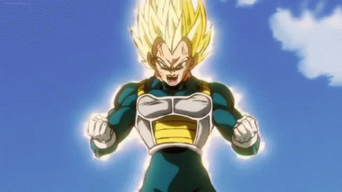 Vegeta Ultra Ego Showing Power To Broly GIF