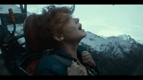 Velociraptor Flying Hitting Woman In Jet GIF