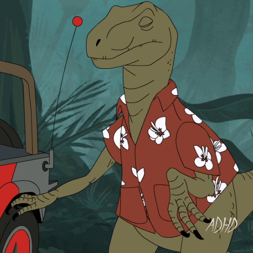 Velociraptor In Hawaiian Red Shirt GIF