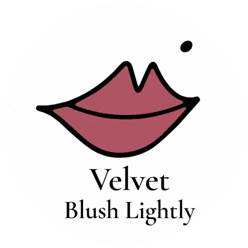 Velvet Blush Logo with Red Lip
