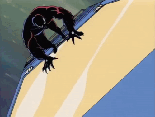 Venom Crawling on Wall with Claws Outstretched