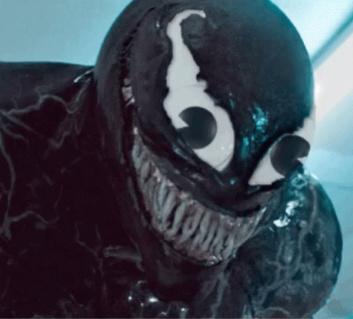 Venom Wobbly Rolling Wide Eyes GIF