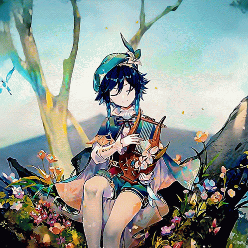 Venti Magical Harp Performance GIF