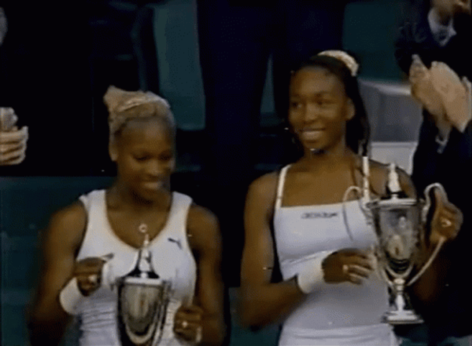 Venus And Serena Williams Trophy GIF