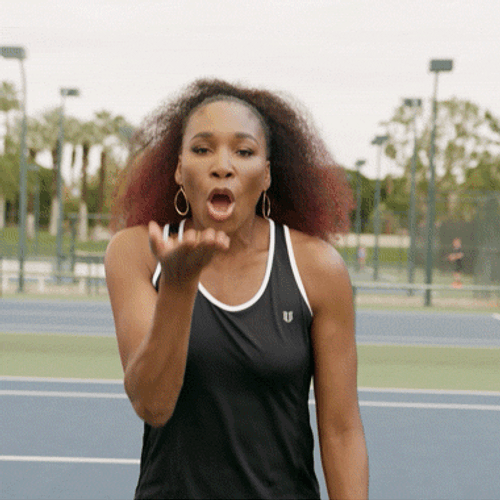 Venus Williams Blowing Glitters GIF