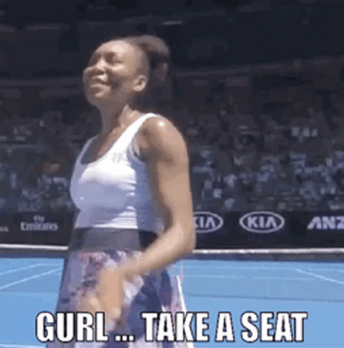 Venus Williams Girl Take A Seat GIF