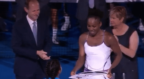 Venus Williams Hugging Child GIF
