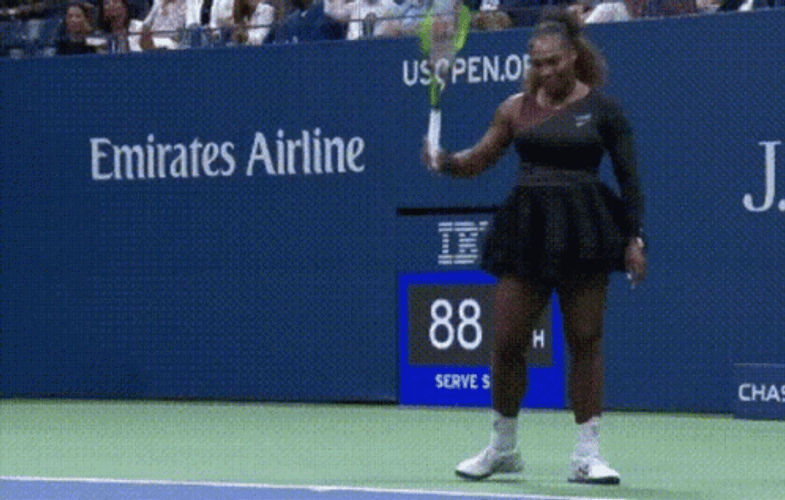 Venus Williams Serena Throwing Racket GIF