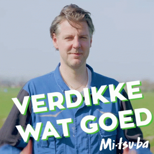 Verdikke Wat Goed Sign With Blue Shirt Man GIF