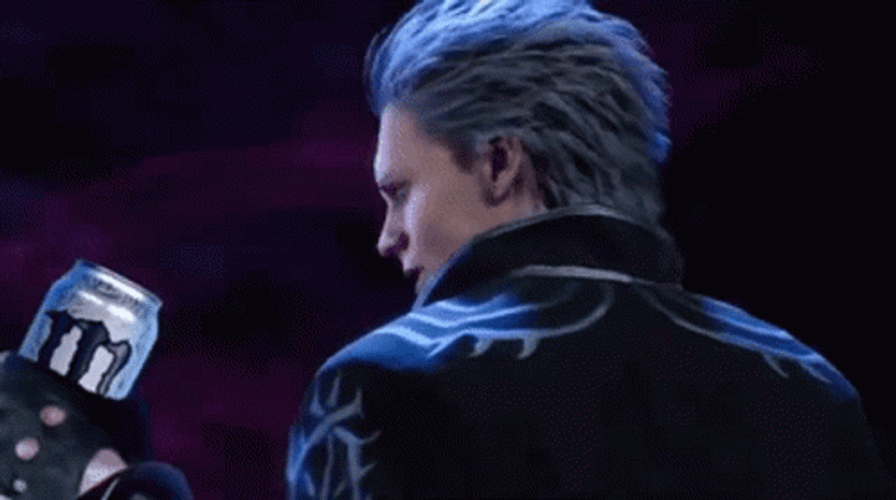 Vergil Drinking Monster  GIF