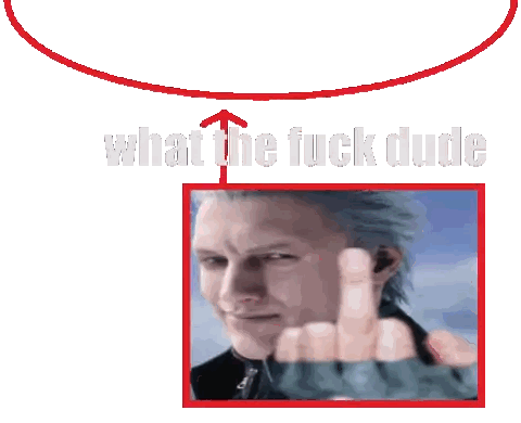 Vergil Middle Finger Sticker