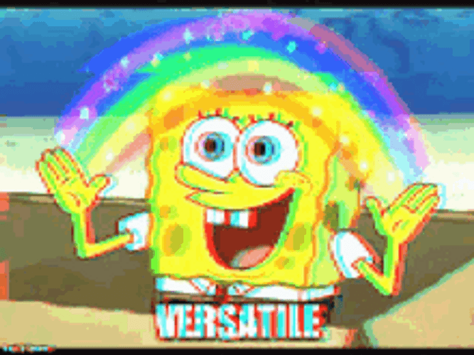 Versatile Glitch Spongebob Rainbow Effect GIF