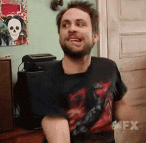Very Excited Charlie Day GIF