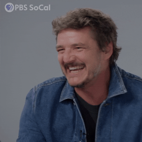 Very Happy Pedro Pascal Eating Sandwich GIF