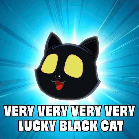 Very Lucky Black Cat Cartoon