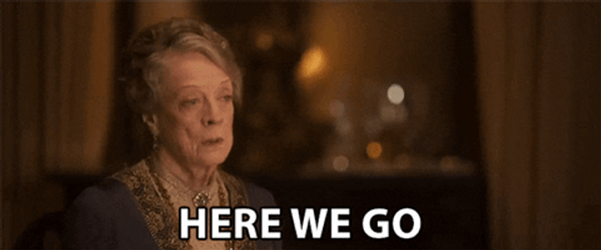 Veteran Actress Maggie Smith And Here We Go GIF